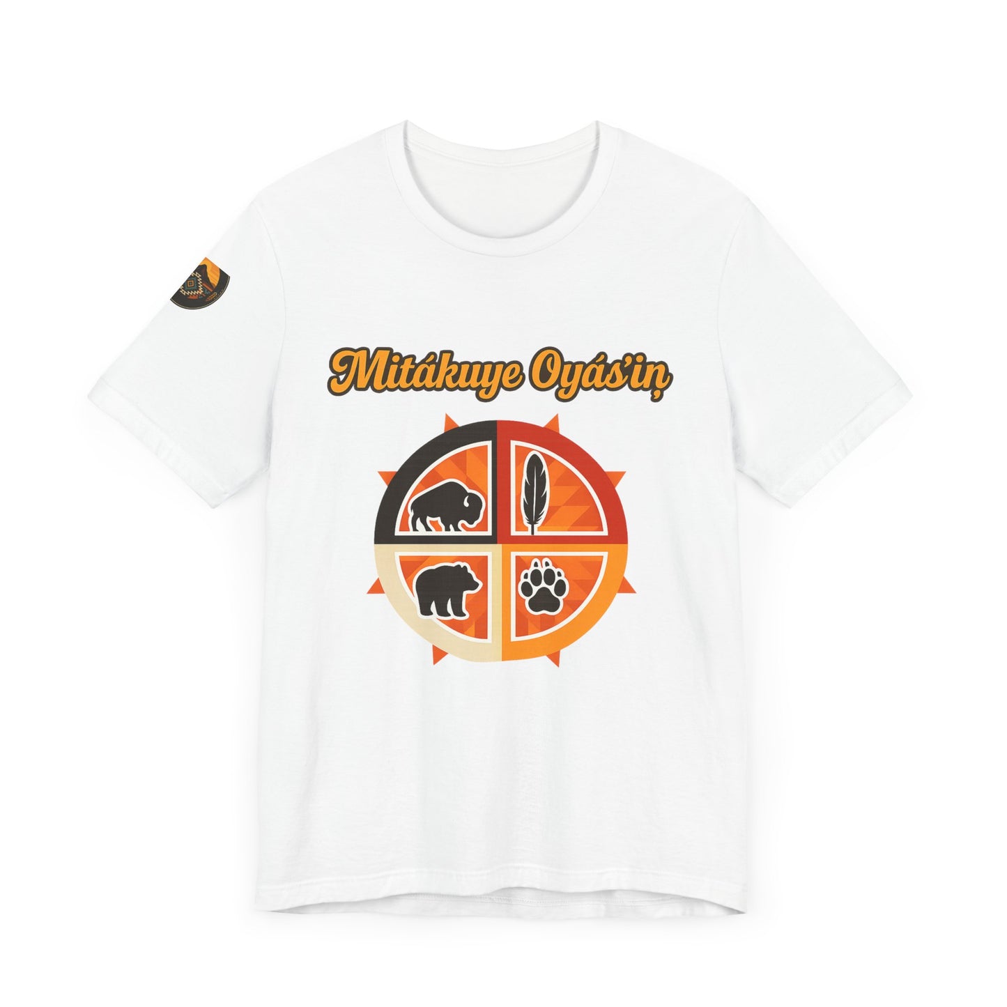 Mitákuye Oyás’iŋ-Tribal Spirit T-Shirt, Native American Tee, Family Connection Shirt, Cultural Heritage Apparel, Unisex Motivational Tee