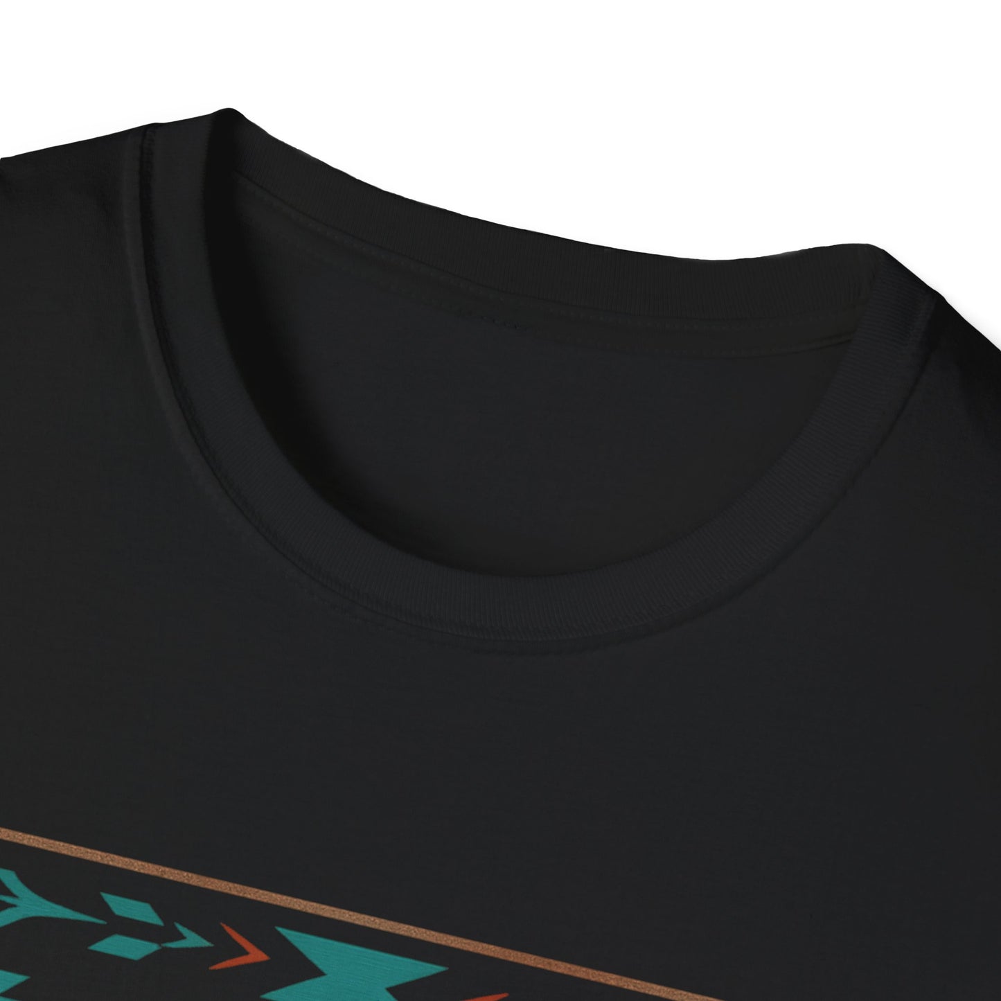 Warpath Weave – Men's Geometric Heritage Tee Tribal Pattern Unisex Softstyle T-Shirt - Bohemian Fashion, Casual Wear, Unique Gift, Festival Style, Everyday Comfort