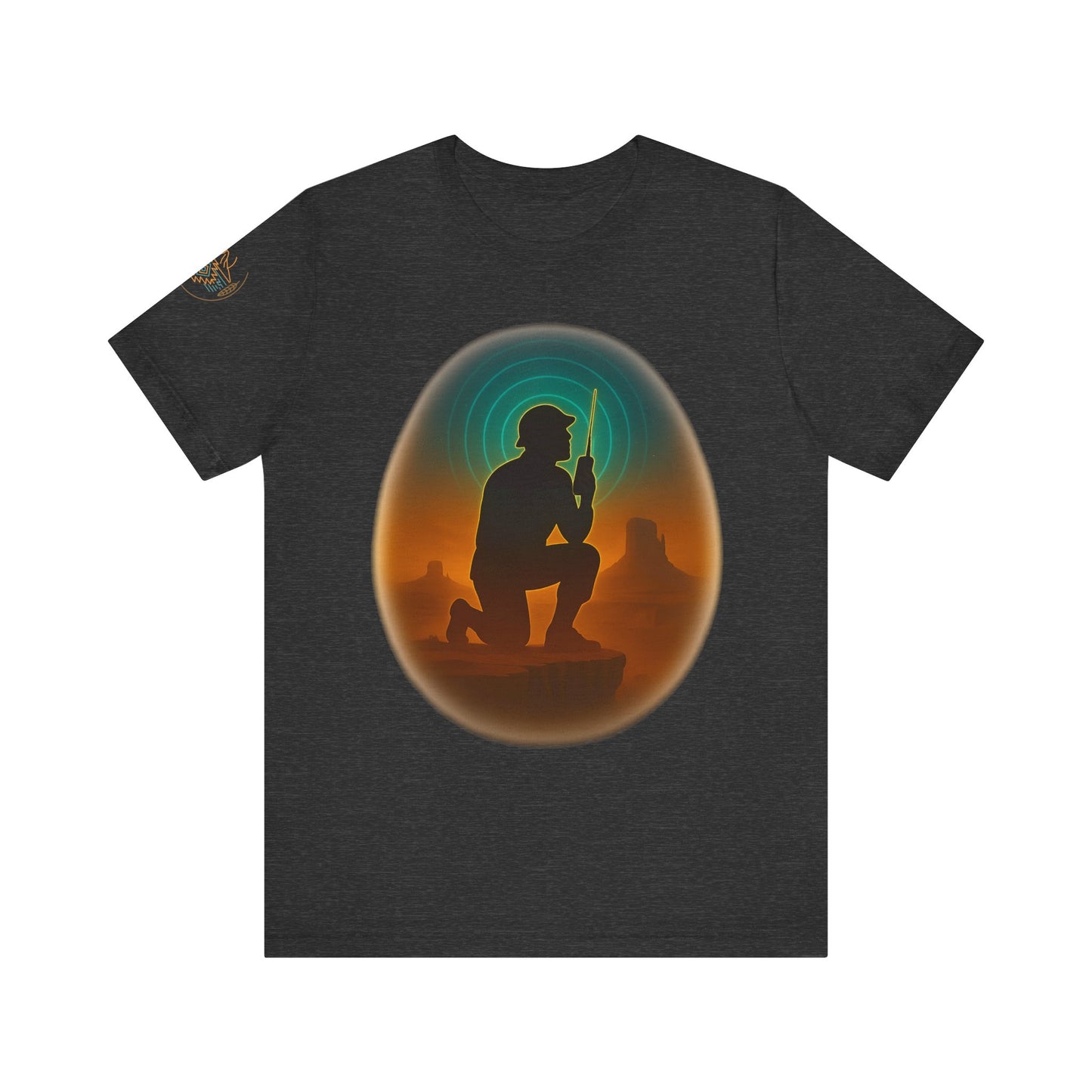 Navajo Code Talker Silhouette Tee- Unisex high quality Jersey Shirt, Cultural Celebration T-Shirt, Southwestern Style Top, Gift for Music Lovers, Nature Shirt