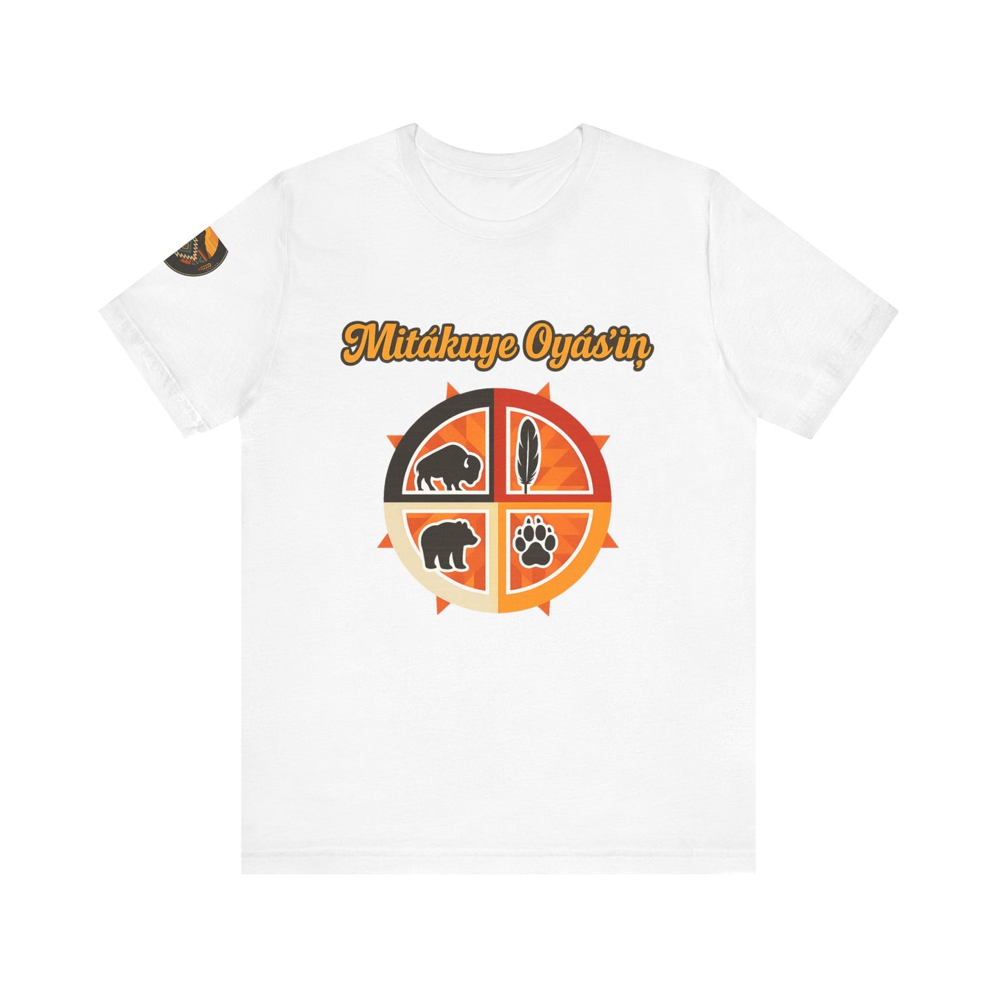 Mitákuye Oyás’iŋ-Tribal Spirit T-Shirt, Native American Tee, Family Connection Shirt, Cultural Heritage Apparel, Unisex Motivational Tee