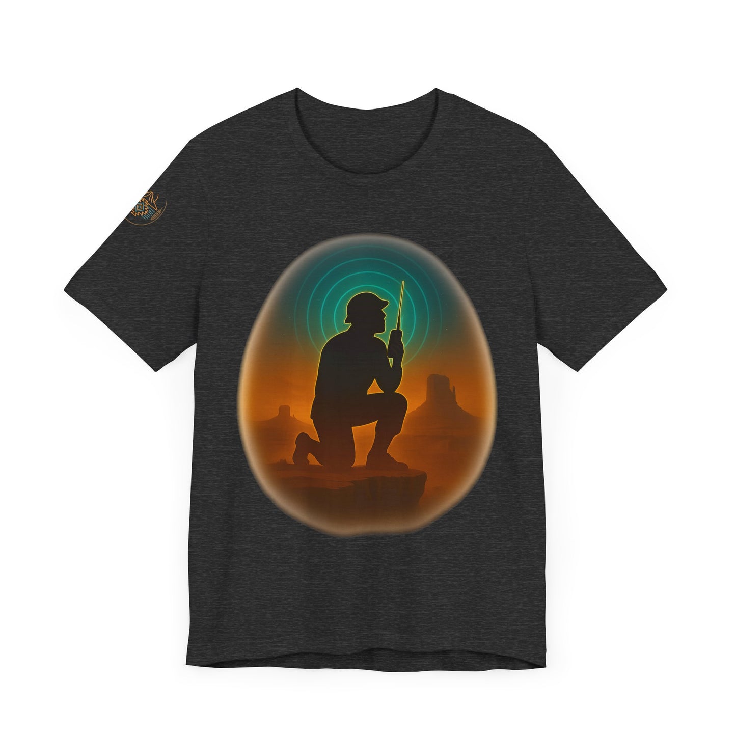 Navajo Code Talker Silhouette Tee- Unisex high quality Jersey Shirt, Cultural Celebration T-Shirt, Southwestern Style Top, Gift for Music Lovers, Nature Shirt