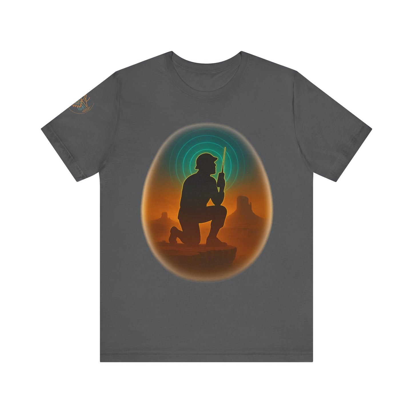 Navajo Code Talker Silhouette Tee- Unisex high quality Jersey Shirt, Cultural Celebration T-Shirt, Southwestern Style Top, Gift for Music Lovers, Nature Shirt