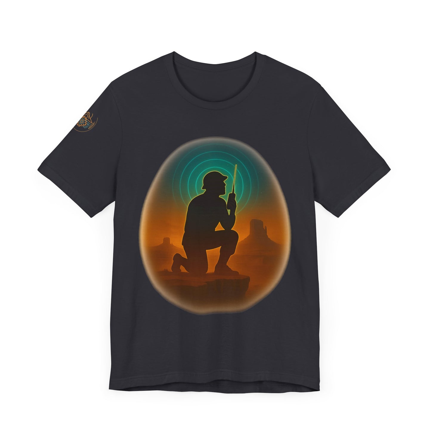 Navajo Code Talker Silhouette Tee- Unisex high quality Jersey Shirt, Cultural Celebration T-Shirt, Southwestern Style Top, Gift for Music Lovers, Nature Shirt