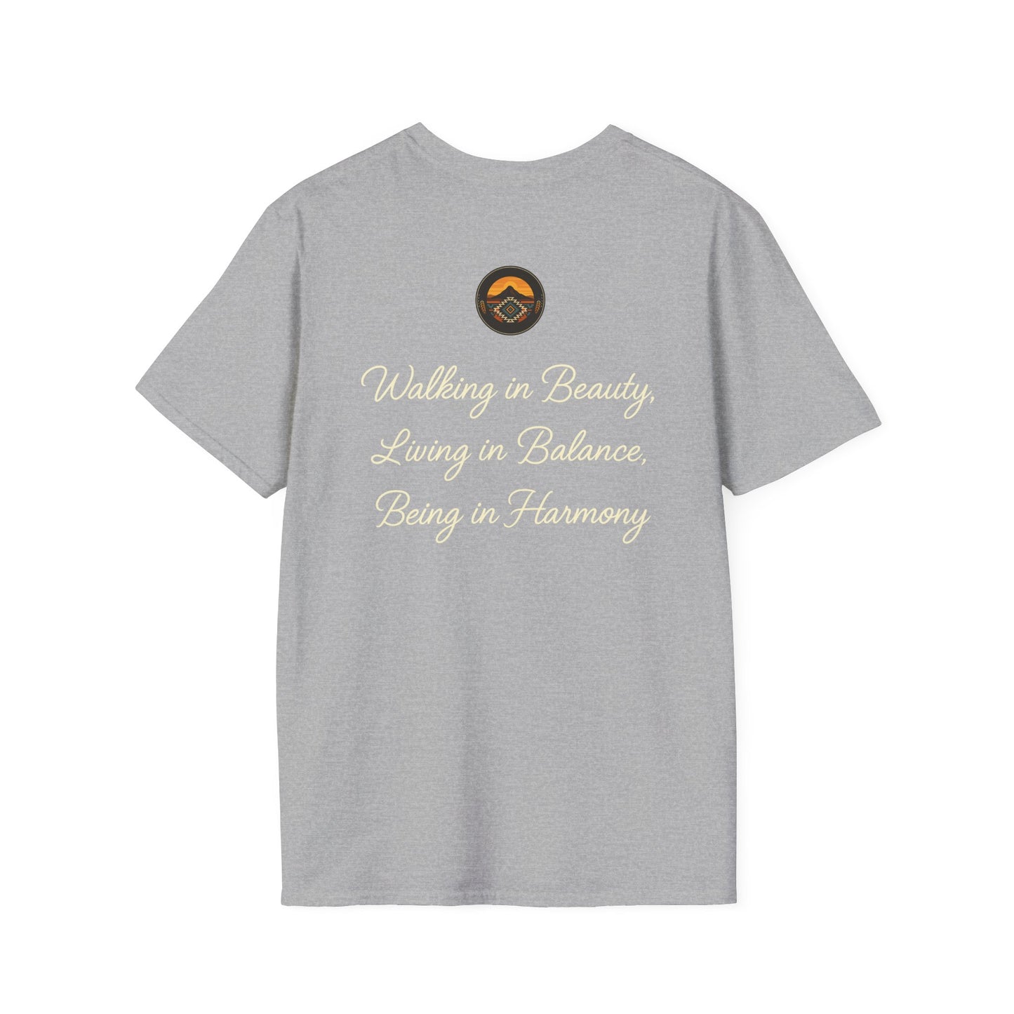 Hózhó-Walk in Beauty Unisex Softstyle T-Shirt, Comfortable Graphic Tee, Minimalist Vibe, Perfect Gift, Eco-Friendly Fashion, Everyday Wear