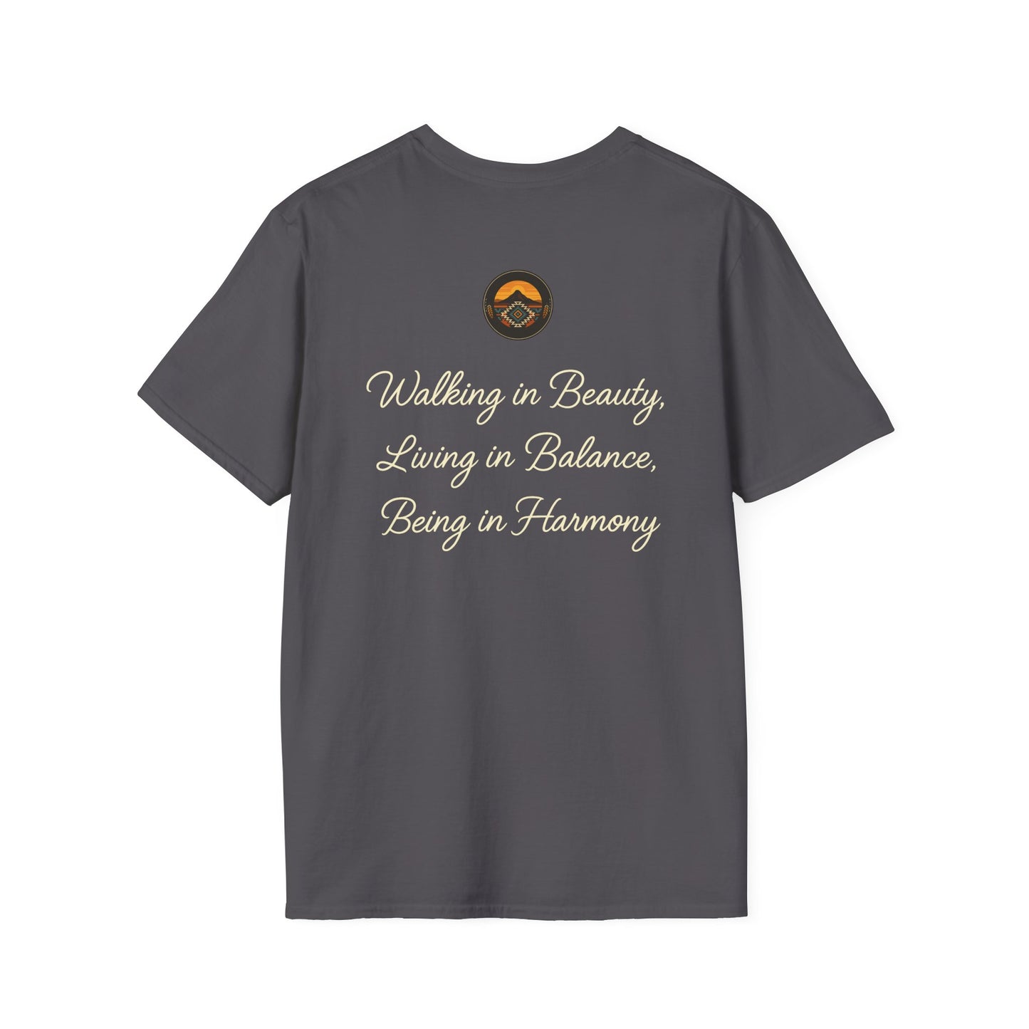Hózhó-Walk in Beauty Unisex Softstyle T-Shirt, Comfortable Graphic Tee, Minimalist Vibe, Perfect Gift, Eco-Friendly Fashion, Everyday Wear