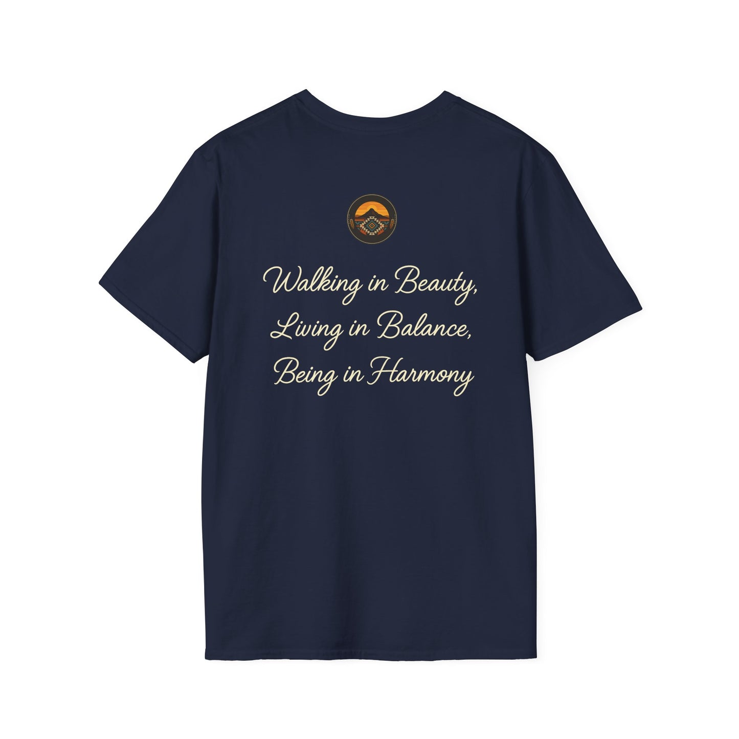 Hózhó-Walk in Beauty Unisex Softstyle T-Shirt, Comfortable Graphic Tee, Minimalist Vibe, Perfect Gift, Eco-Friendly Fashion, Everyday Wear