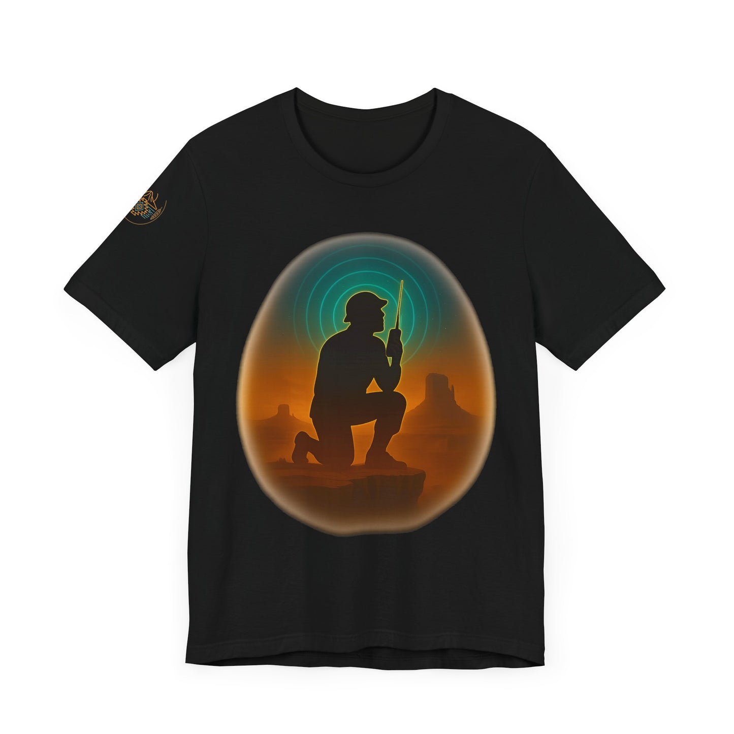 Navajo Code Talker Silhouette Tee- Unisex high quality Jersey Shirt, Cultural Celebration T-Shirt, Southwestern Style Top, Gift for Music Lovers, Nature Shirt