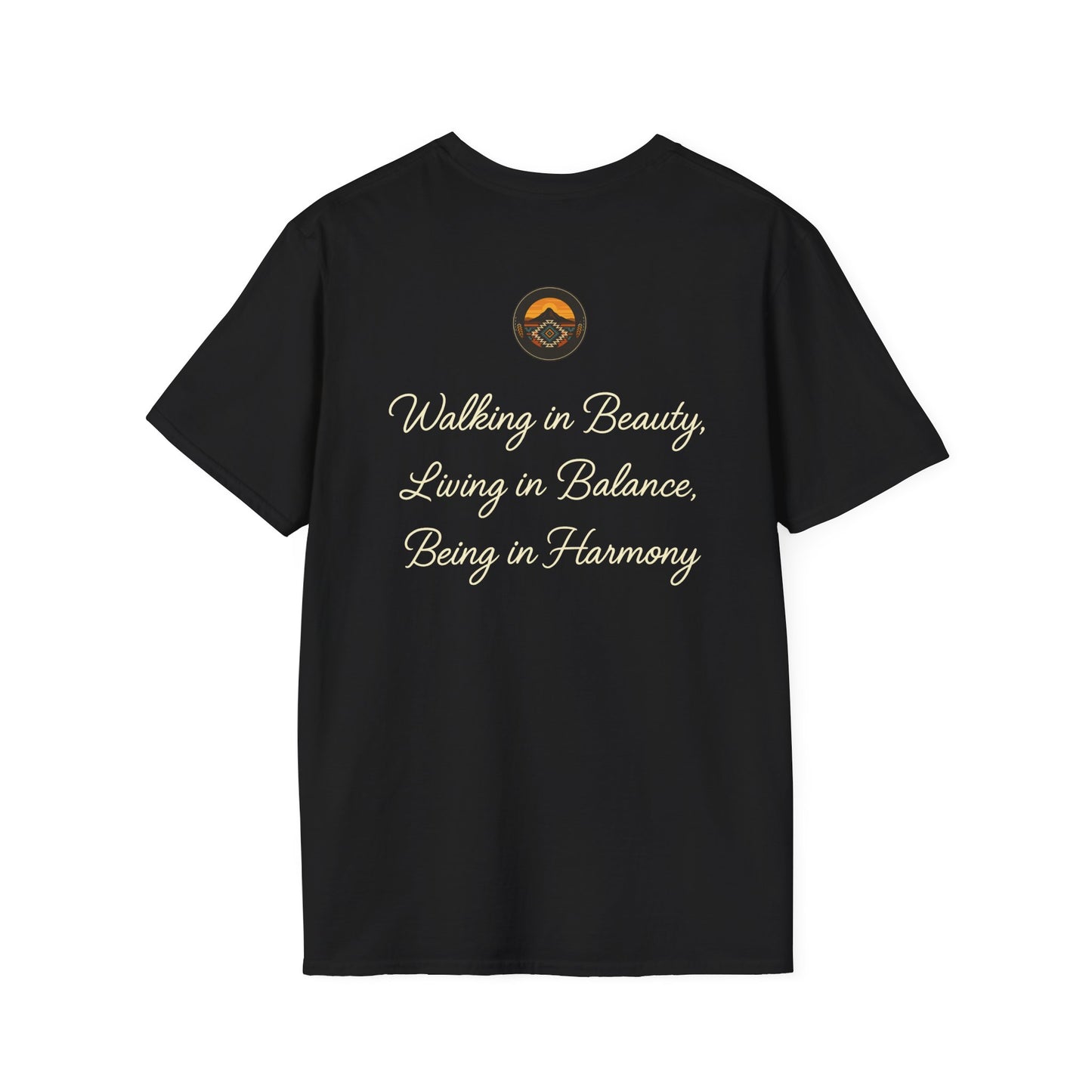 Hózhó-Walk in Beauty Unisex Softstyle T-Shirt, Comfortable Graphic Tee, Minimalist Vibe, Perfect Gift, Eco-Friendly Fashion, Everyday Wear