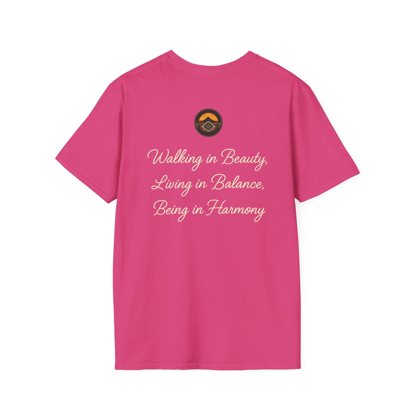 Hózhó-Walk in Beauty Unisex Softstyle T-Shirt, Comfortable Graphic Tee, Minimalist Vibe, Perfect Gift, Eco-Friendly Fashion, Everyday Wear