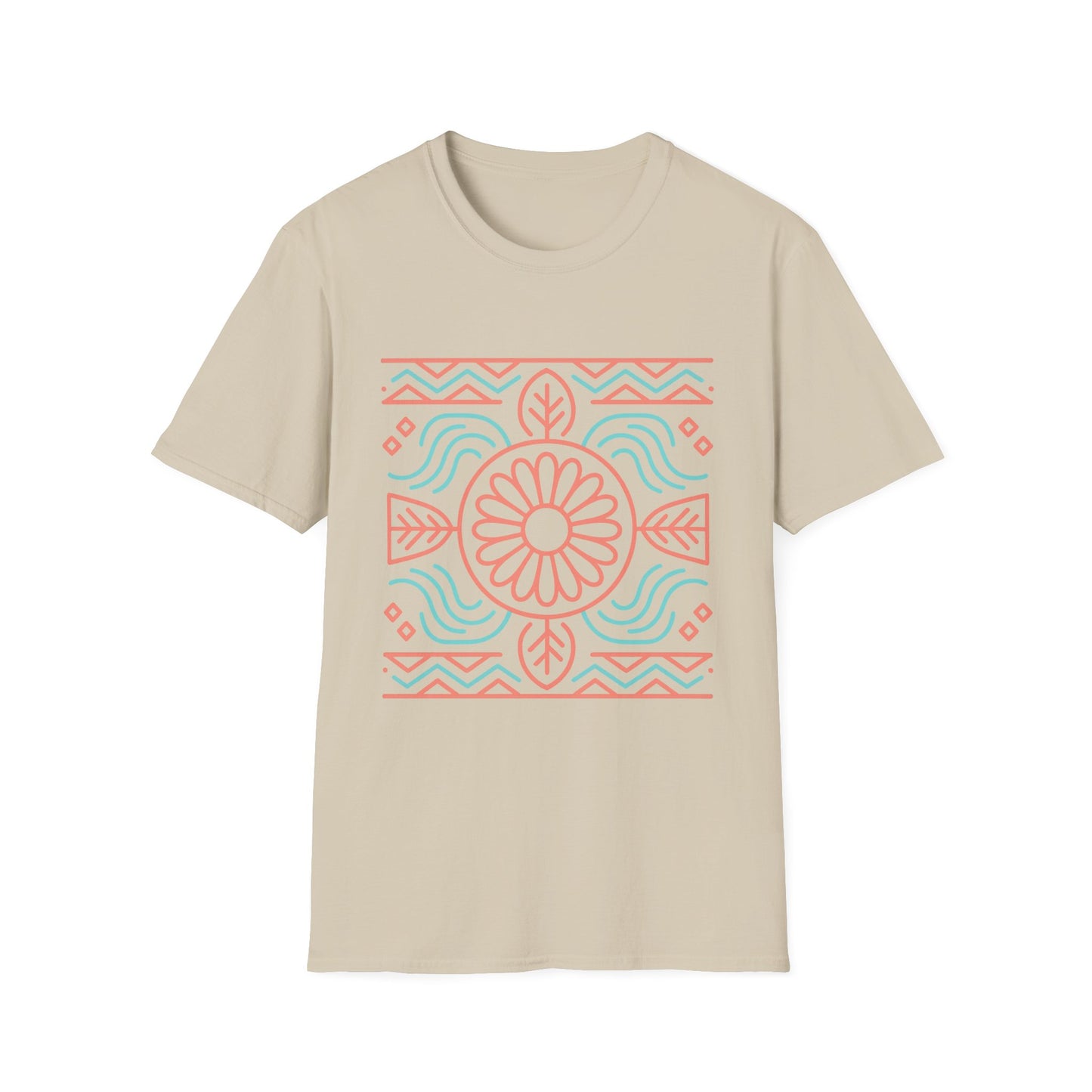 Morning Light Bloom – Women's Native American-Inspired Tee Boho Floral Unisex T-Shirt | Casual Wear, Gift for Her, Summer Style, Eco-Friendly, Beach Day Essential