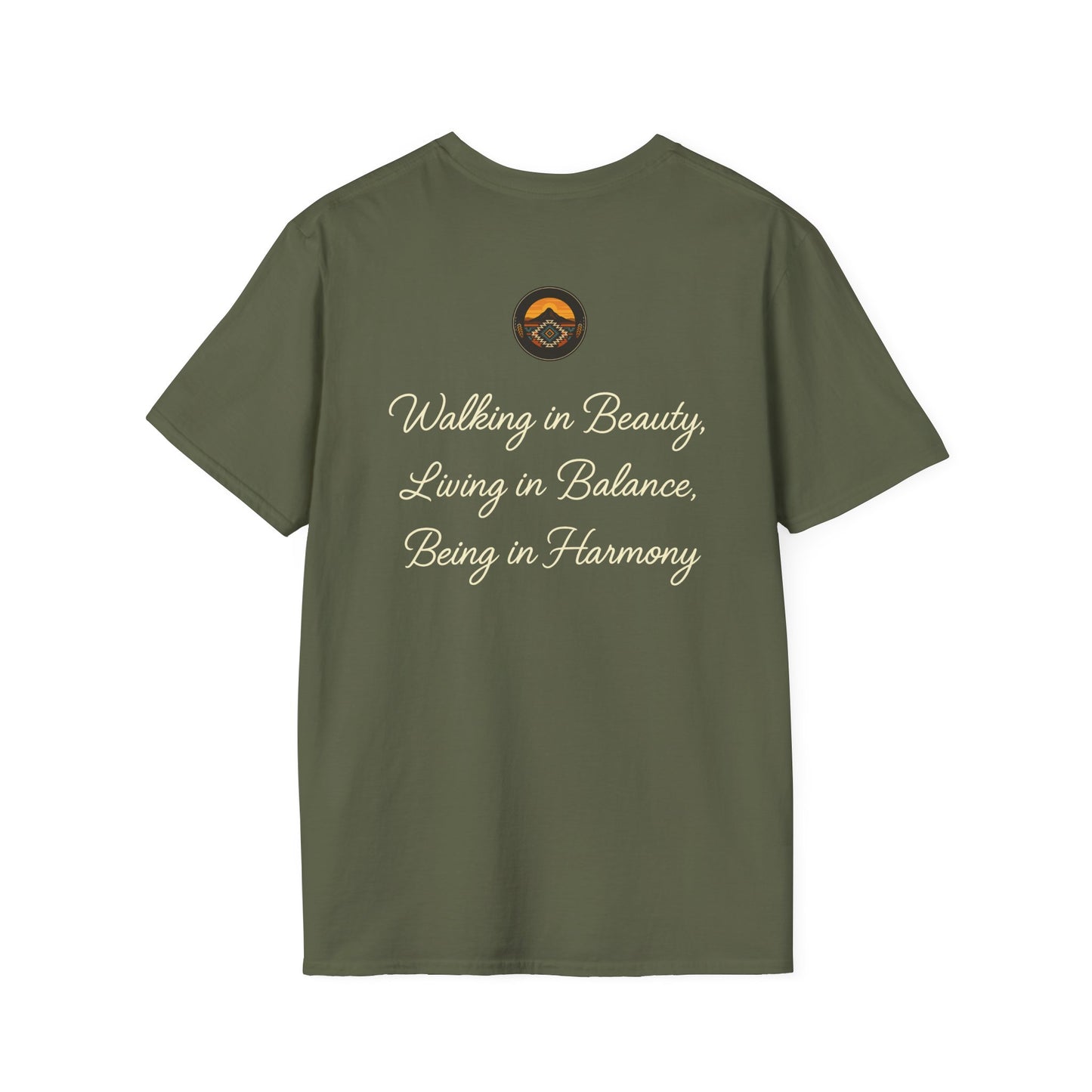 Hózhó-Walk in Beauty Unisex Softstyle T-Shirt, Comfortable Graphic Tee, Minimalist Vibe, Perfect Gift, Eco-Friendly Fashion, Everyday Wear