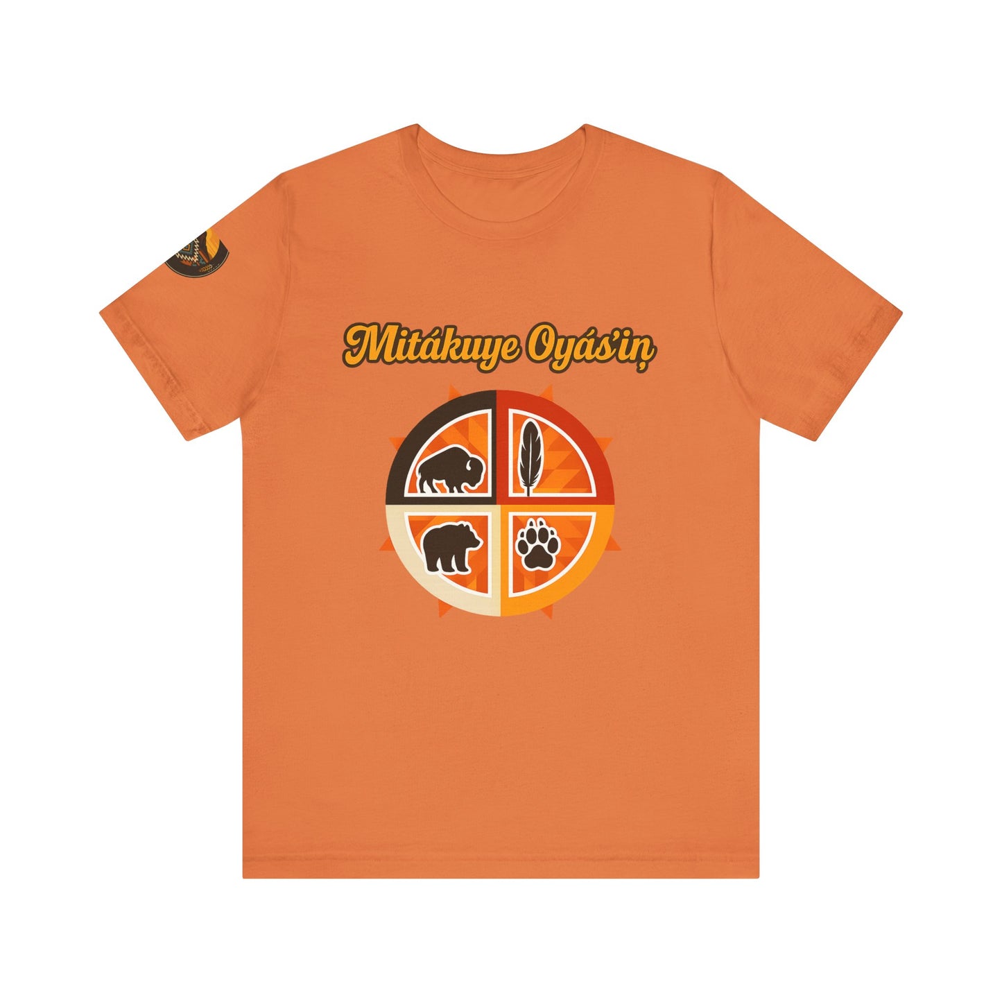 Mitákuye Oyás’iŋ-Tribal Spirit T-Shirt, Native American Tee, Family Connection Shirt, Cultural Heritage Apparel, Unisex Motivational Tee