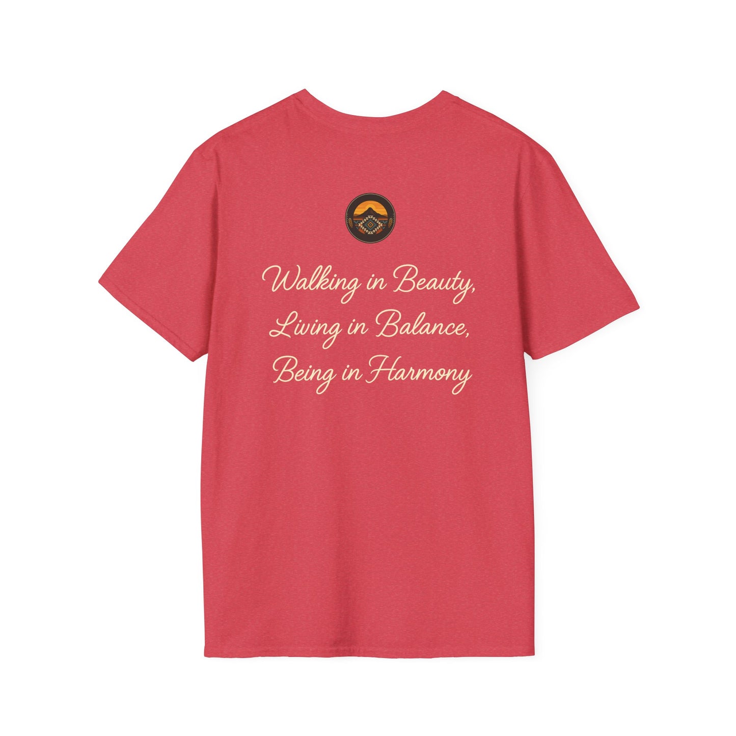Hózhó-Walk in Beauty Unisex Softstyle T-Shirt, Comfortable Graphic Tee, Minimalist Vibe, Perfect Gift, Eco-Friendly Fashion, Everyday Wear