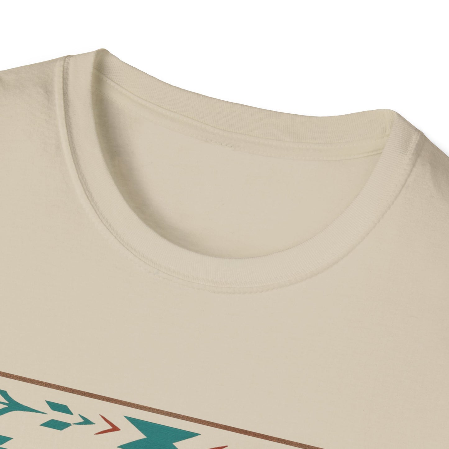 Warpath Weave – Men's Geometric Heritage Tee Tribal Pattern Unisex Softstyle T-Shirt - Bohemian Fashion, Casual Wear, Unique Gift, Festival Style, Everyday Comfort