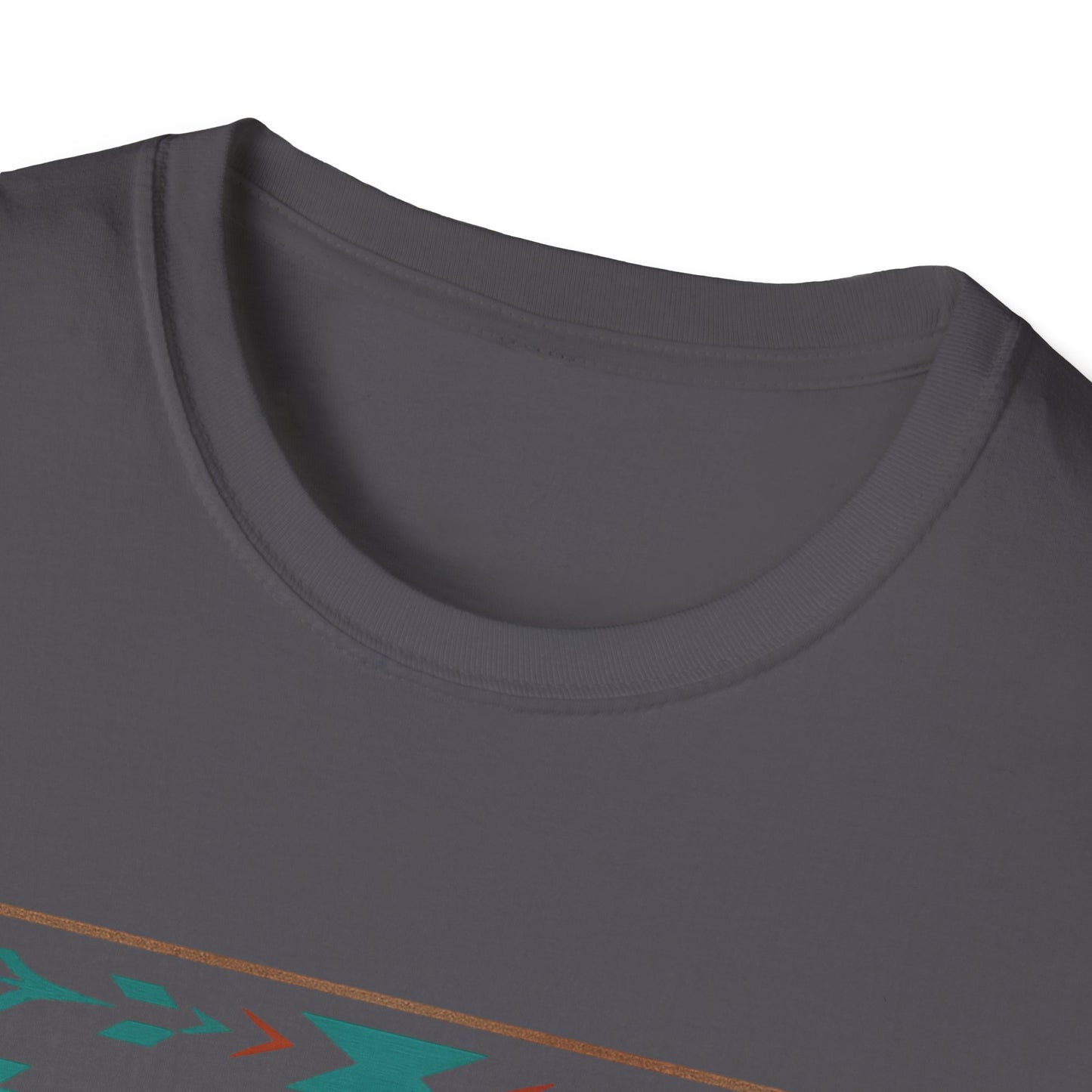 Warpath Weave – Men's Geometric Heritage Tee Tribal Pattern Unisex Softstyle T-Shirt - Bohemian Fashion, Casual Wear, Unique Gift, Festival Style, Everyday Comfort
