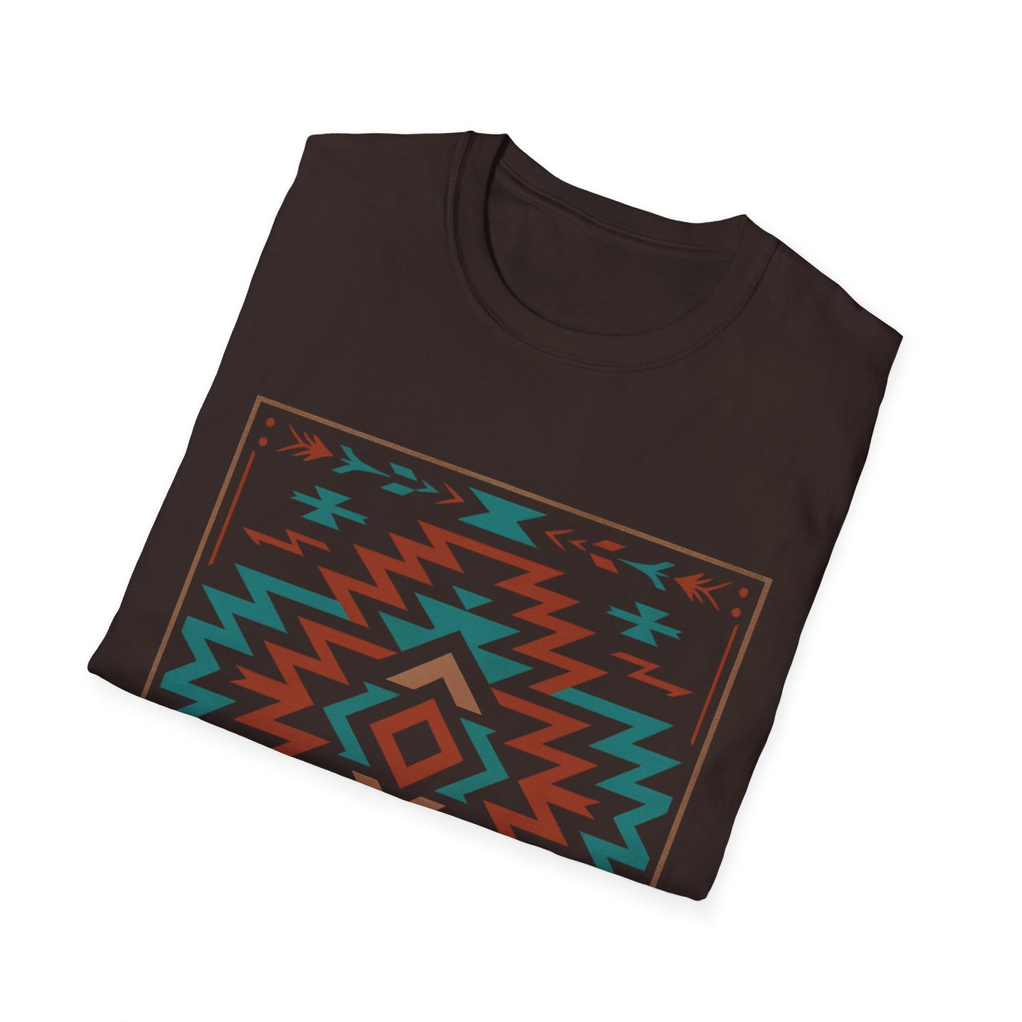 Warpath Weave – Men's Geometric Heritage Tee Tribal Pattern Unisex Softstyle T-Shirt - Bohemian Fashion, Casual Wear, Unique Gift, Festival Style, Everyday Comfort