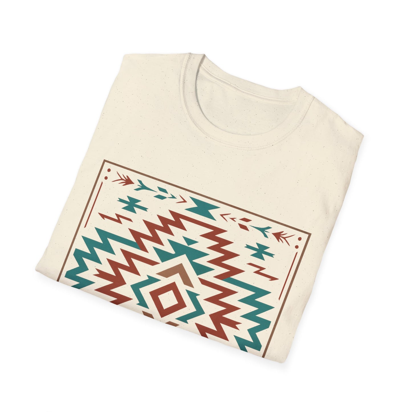 Warpath Weave – Men's Geometric Heritage Tee Tribal Pattern Unisex Softstyle T-Shirt - Bohemian Fashion, Casual Wear, Unique Gift, Festival Style, Everyday Comfort