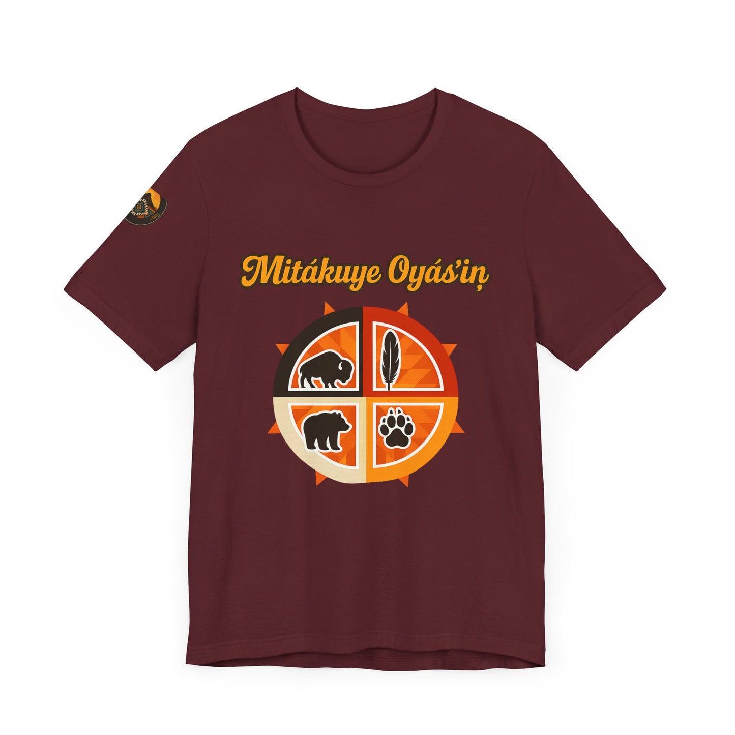 Mitákuye Oyás’iŋ-Tribal Spirit T-Shirt, Native American Tee, Family Connection Shirt, Cultural Heritage Apparel, Unisex Motivational Tee