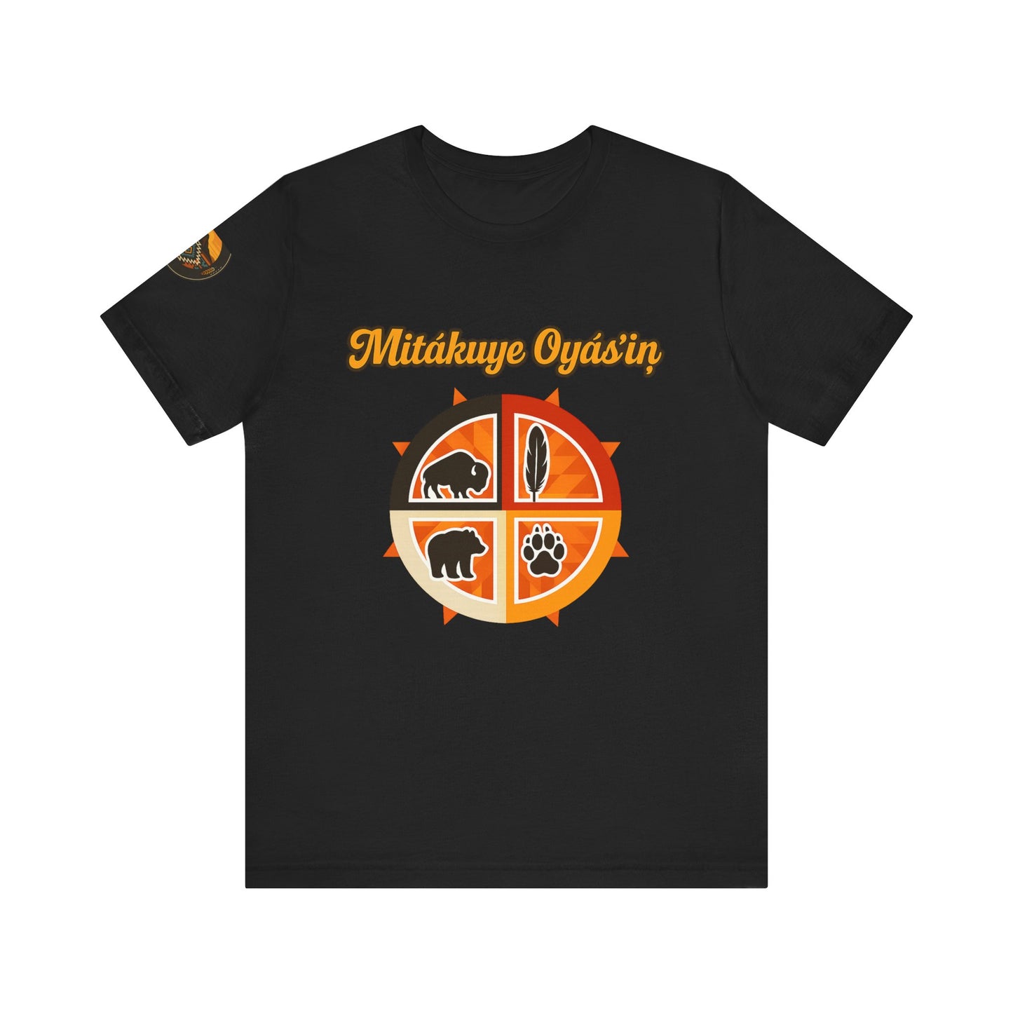 Mitákuye Oyás’iŋ-Tribal Spirit T-Shirt, Native American Tee, Family Connection Shirt, Cultural Heritage Apparel, Unisex Motivational Tee