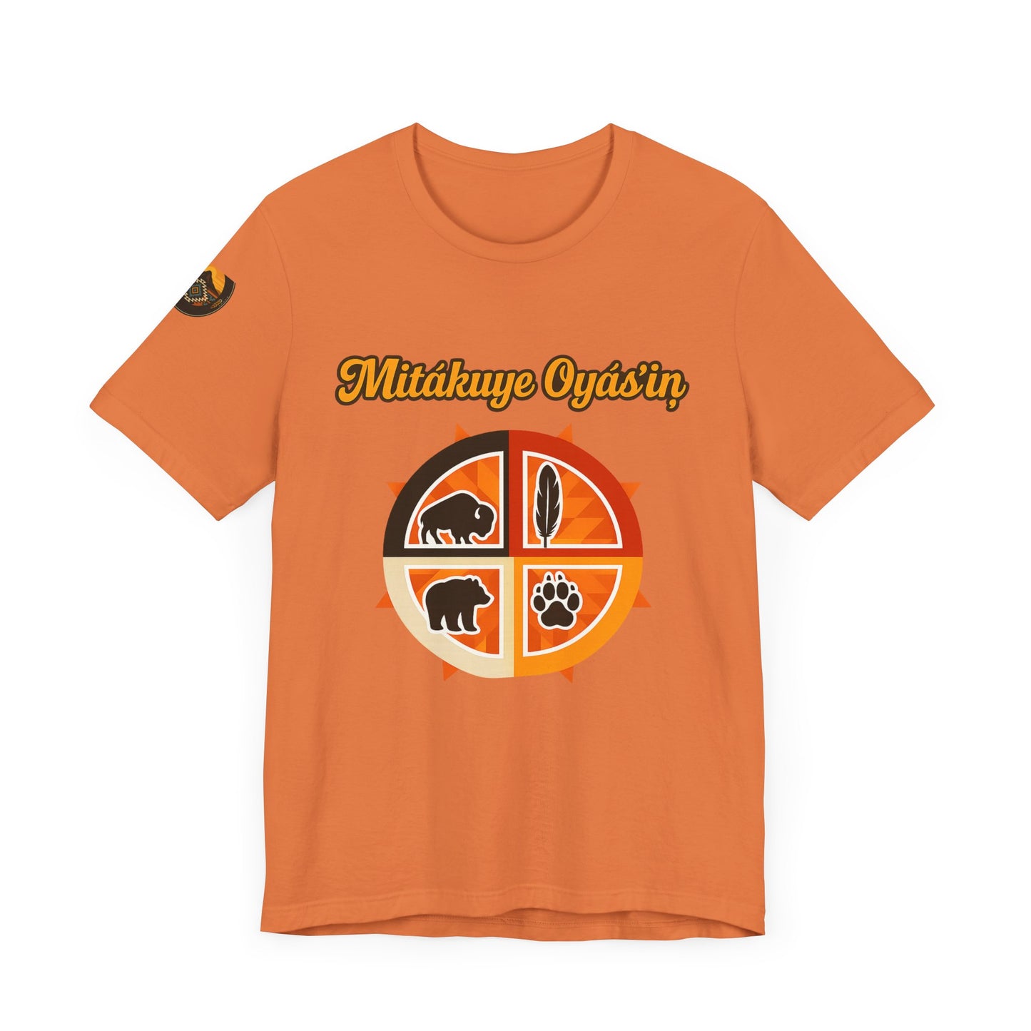 Mitákuye Oyás’iŋ-Tribal Spirit T-Shirt, Native American Tee, Family Connection Shirt, Cultural Heritage Apparel, Unisex Motivational Tee