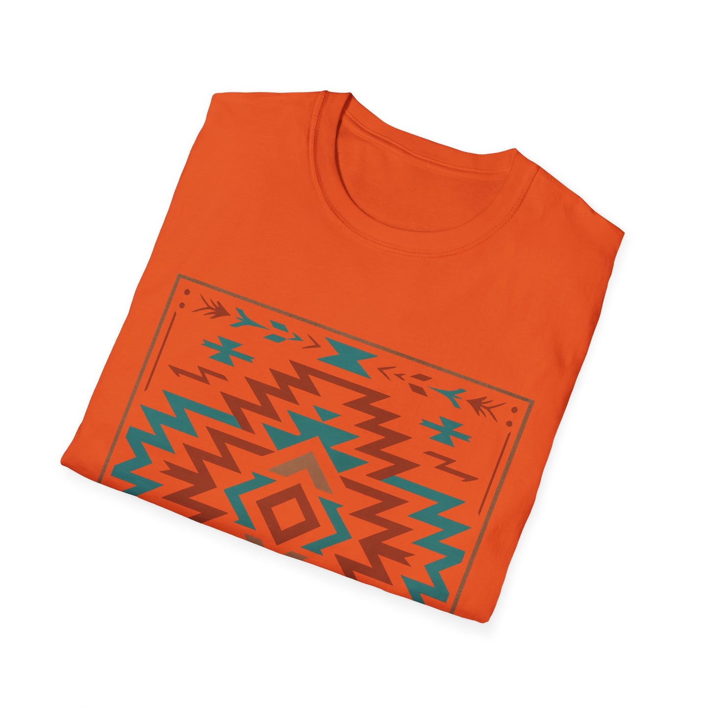 Warpath Weave – Men's Geometric Heritage Tee Tribal Pattern Unisex Softstyle T-Shirt - Bohemian Fashion, Casual Wear, Unique Gift, Festival Style, Everyday Comfort