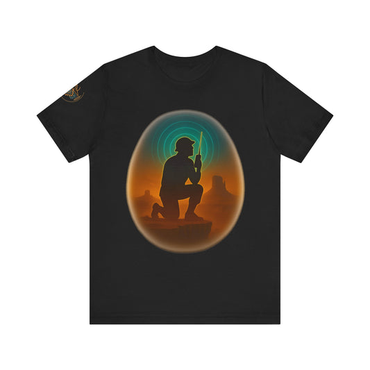 Navajo Code Talker Silhouette Tee- Unisex high quality Jersey Shirt, Cultural Celebration T-Shirt, Southwestern Style Top, Gift for Music Lovers, Nature Shirt