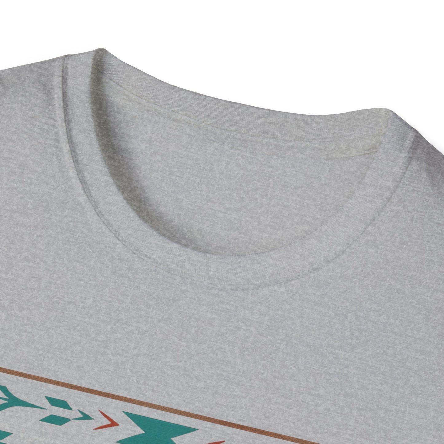 Warpath Weave – Men's Geometric Heritage Tee Tribal Pattern Unisex Softstyle T-Shirt - Bohemian Fashion, Casual Wear, Unique Gift, Festival Style, Everyday Comfort